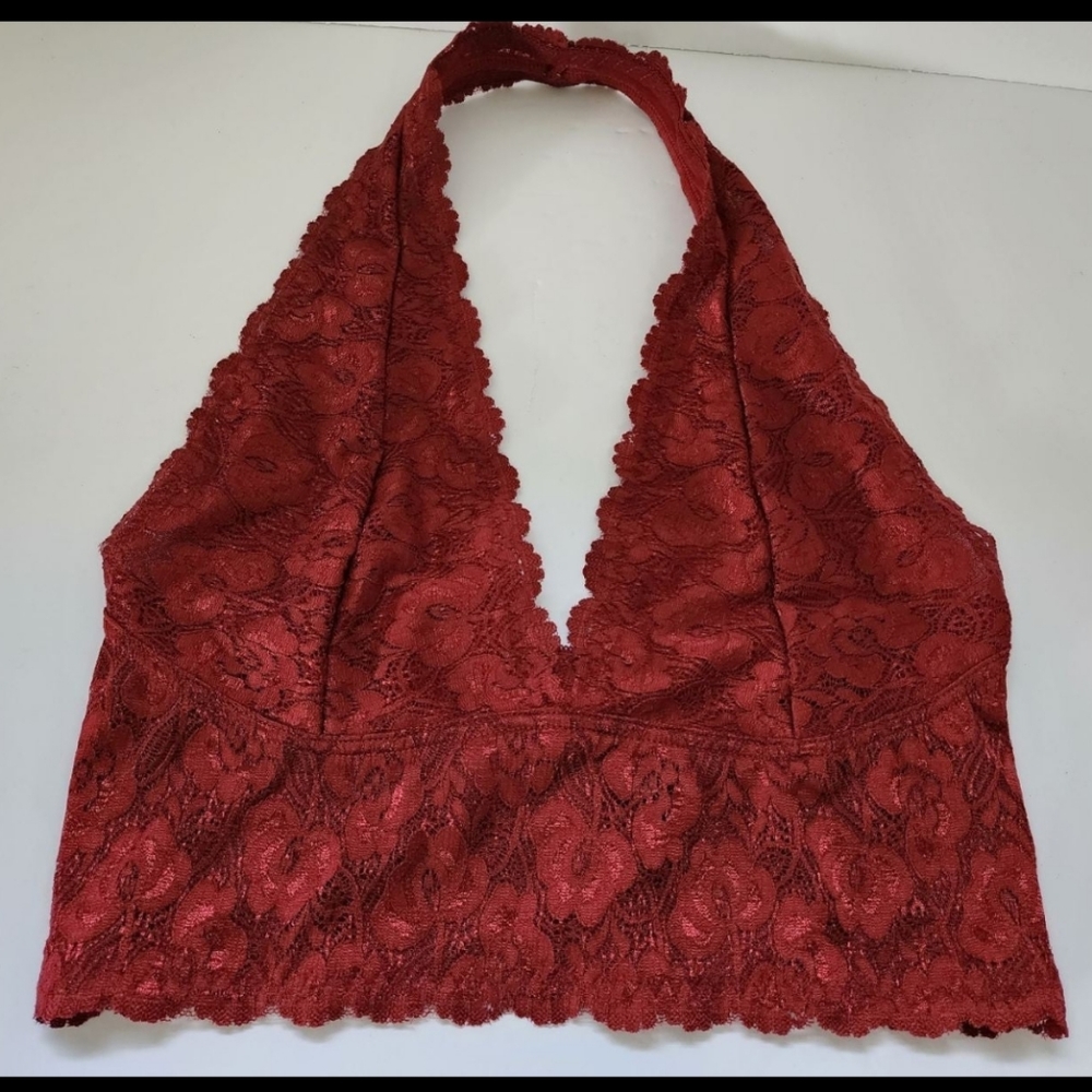 NWT Together Intimate Maroon Lace Bralette Women's Size Medium
